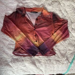 Motel Rocks Mesh Long Sleeve in Sunset